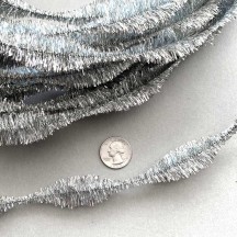 3-1/4" Bumps Metallic Silver Retro Chenille Bump Wired Tinsel Garland ~ 1 yd.